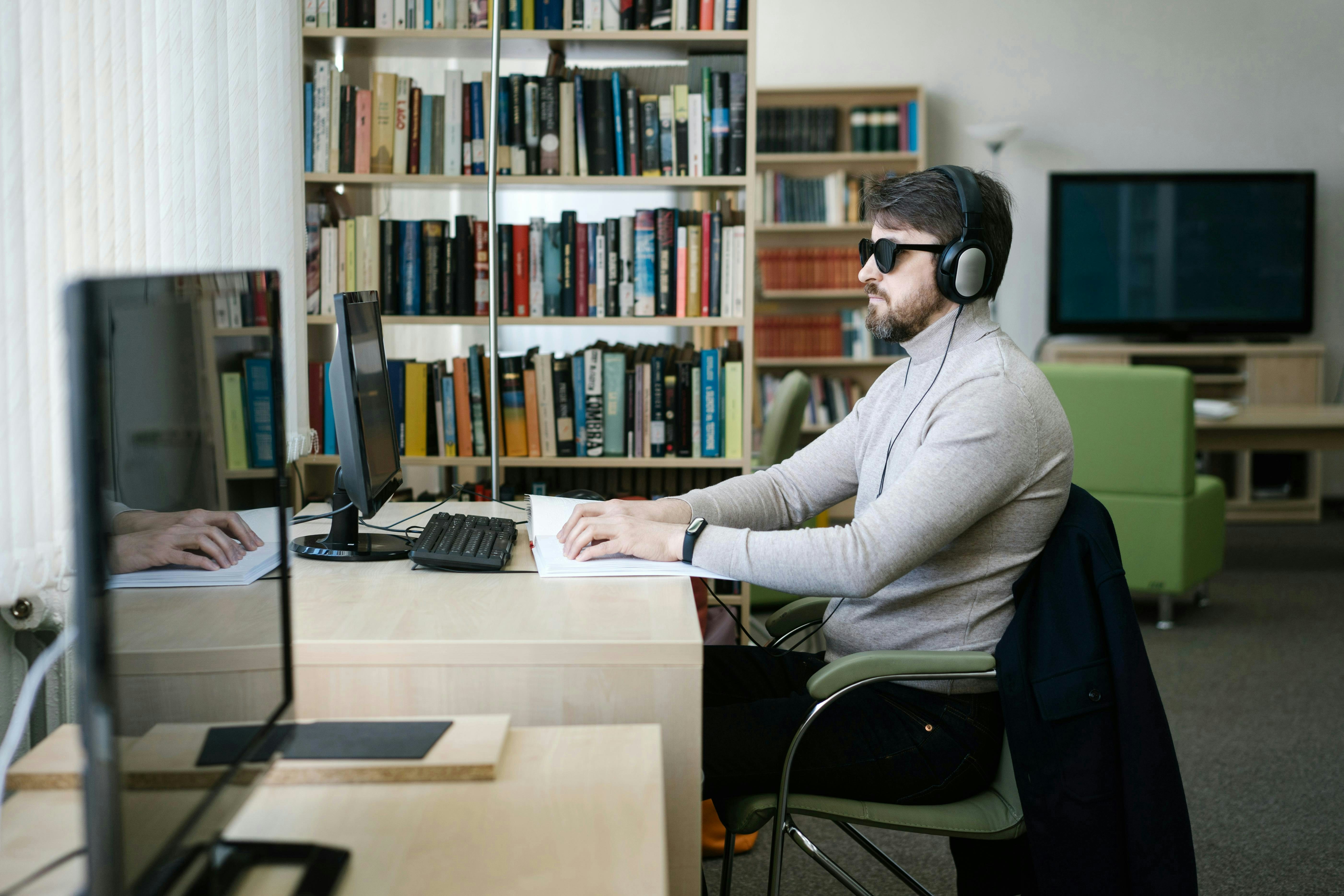 Visually impaired person using screen reader technology to access a website — ADA compliance matters